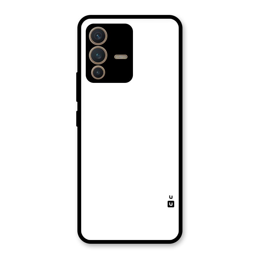 Plain White Glass Back Case for Vivo V23 5G