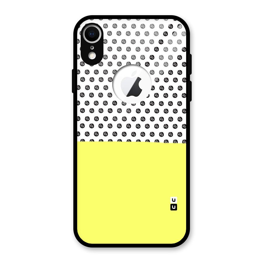Plain and Pattern Glass Back Case for iPhone XR Logo Cut