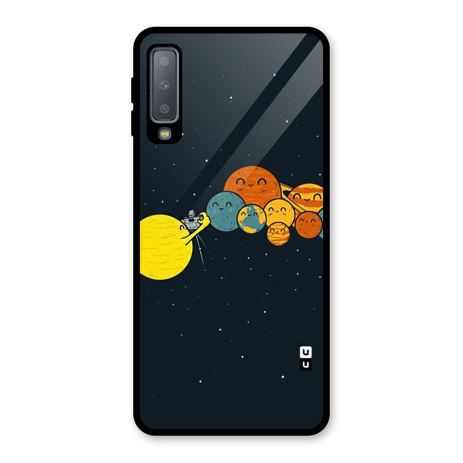 Planet Family Glass Back Case for Galaxy A7 (2018)
