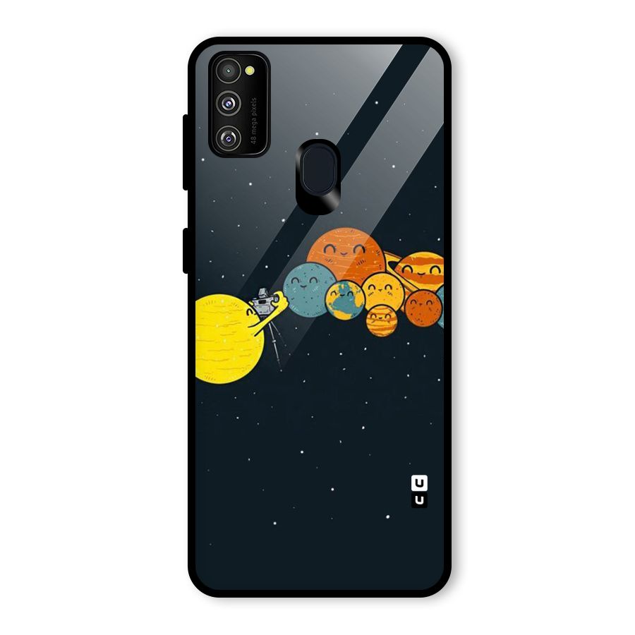 Planet Family Glass Back Case for Galaxy M30s