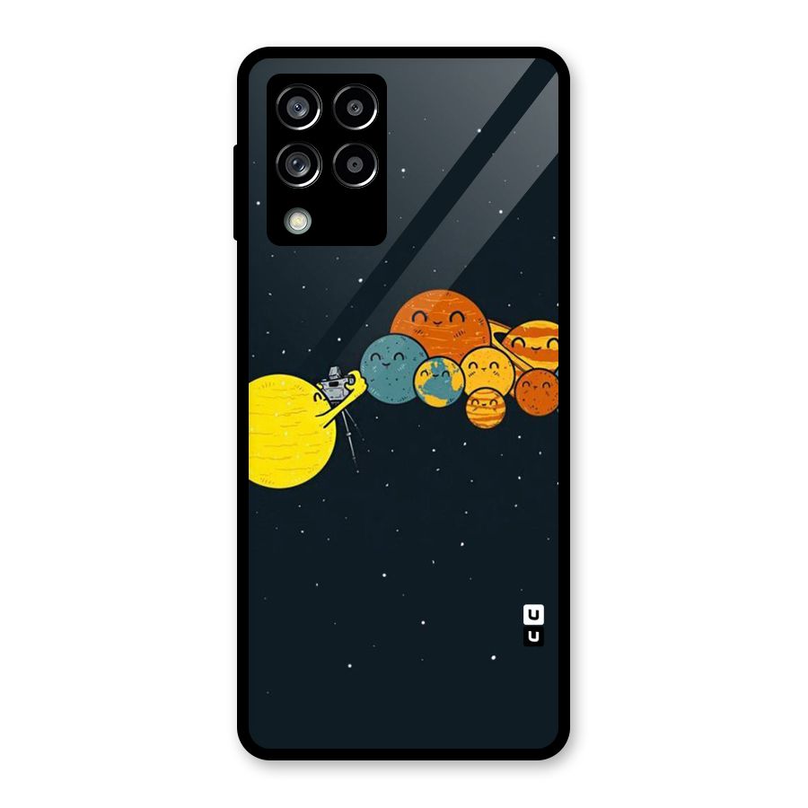 Planet Family Glass Back Case for Galaxy M53 5G