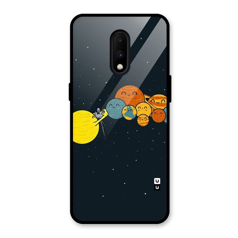 Planet Family Glass Back Case for OnePlus 7