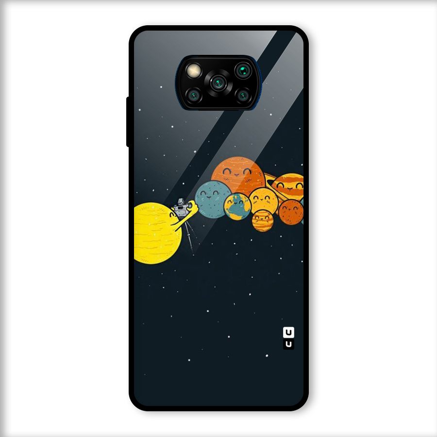 Planet Family Glass Back Case for Poco X3