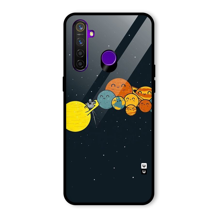 Planet Family Glass Back Case for Realme 5 Pro