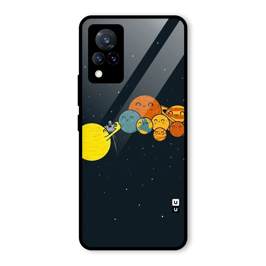Planet Family Glass Back Case for Vivo V21 5G
