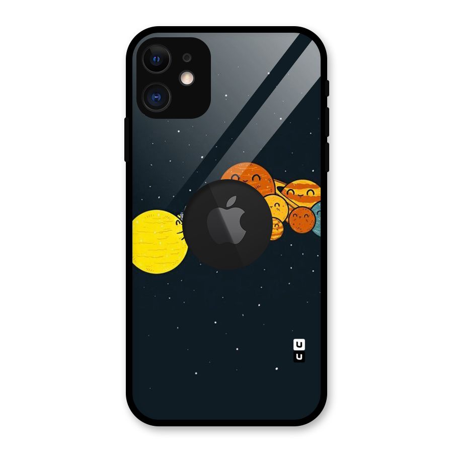 Planet Family Glass Back Case for iPhone 11 Logo Cut
