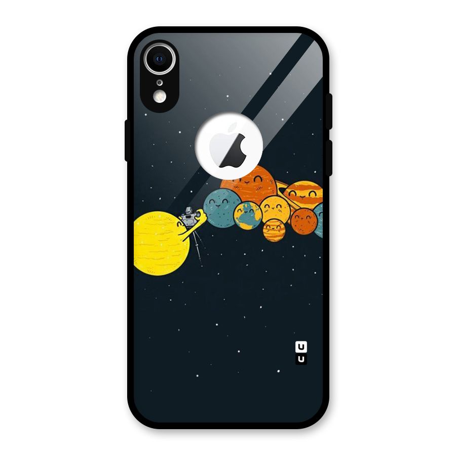 Planet Family Glass Back Case for iPhone XR Logo Cut
