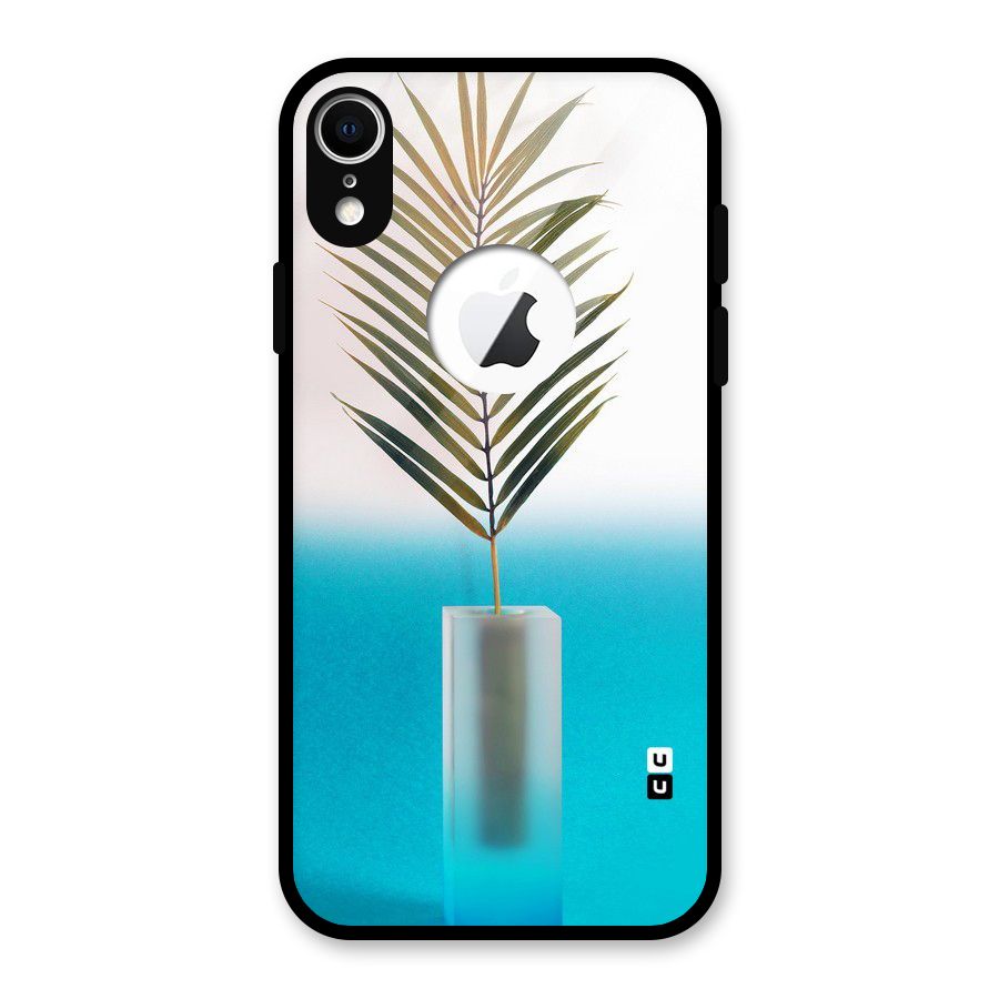 Plant Home Art Glass Back Case for iPhone XR Logo Cut