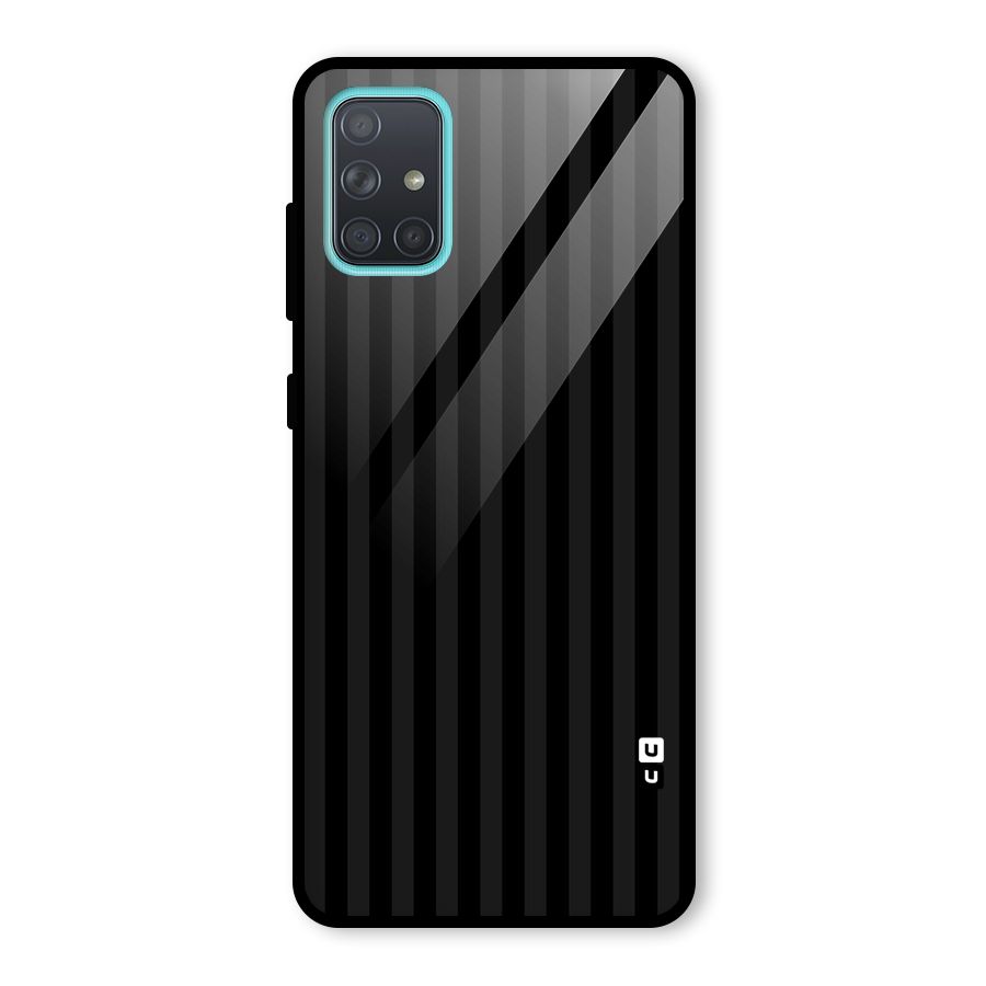 Pleasing Dark Stripes Glass Back Case for Galaxy A71