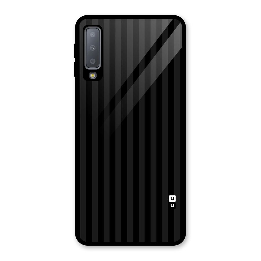 Pleasing Dark Stripes Glass Back Case for Galaxy A7 (2018)