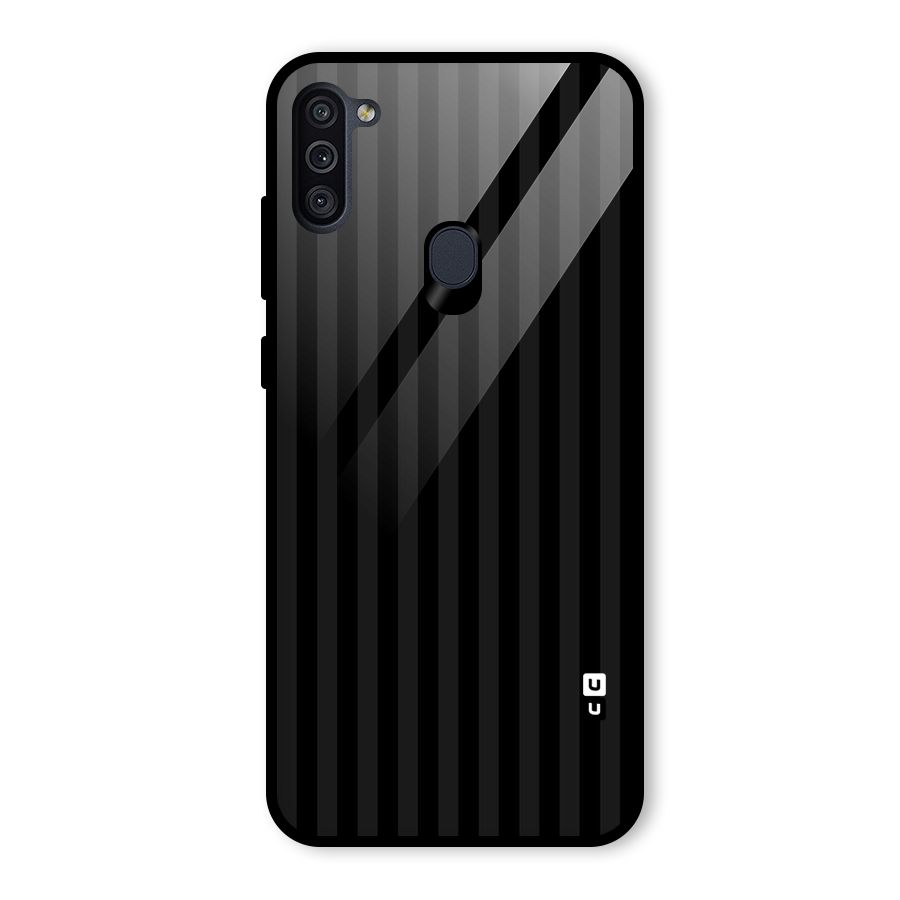 Pleasing Dark Stripes Glass Back Case for Galaxy M11