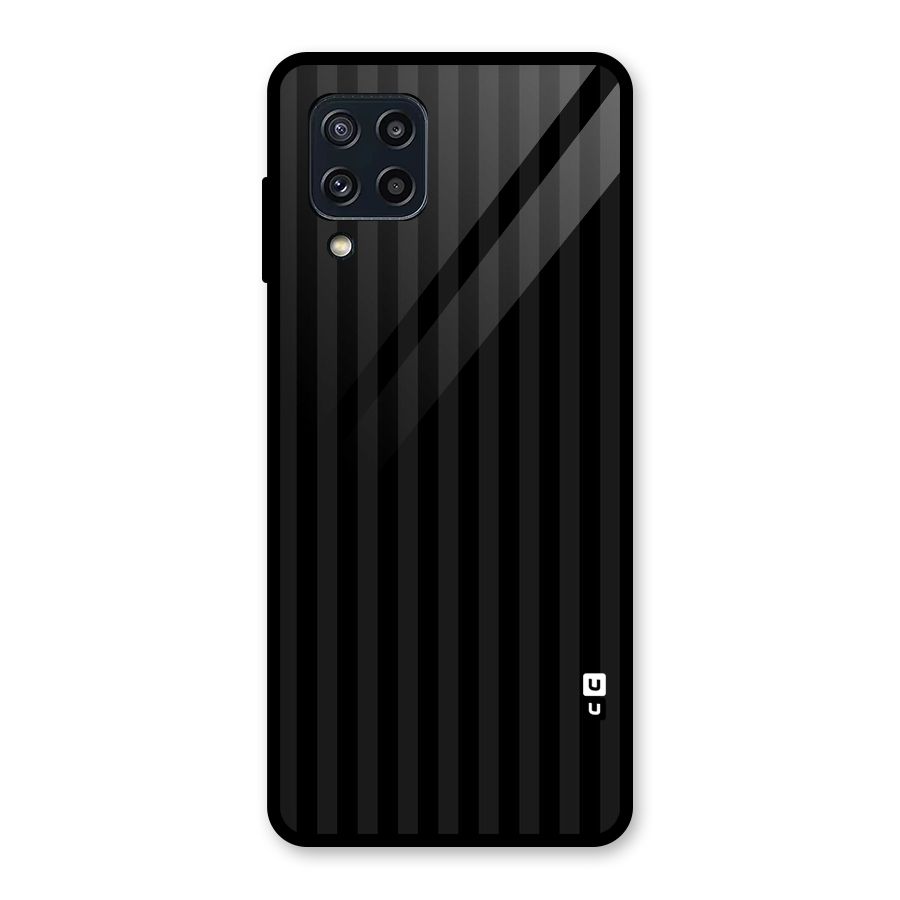 Pleasing Dark Stripes Glass Back Case for Galaxy M32