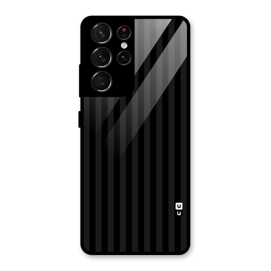 Pleasing Dark Stripes Glass Back Case for Galaxy S21 Ultra 5G