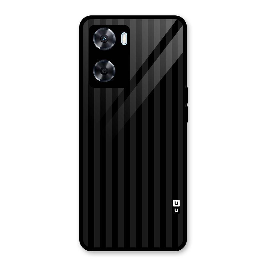 Pleasing Dark Stripes Glass Back Case for Oppo A77