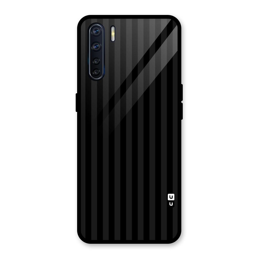 Pleasing Dark Stripes Glass Back Case for Oppo F15