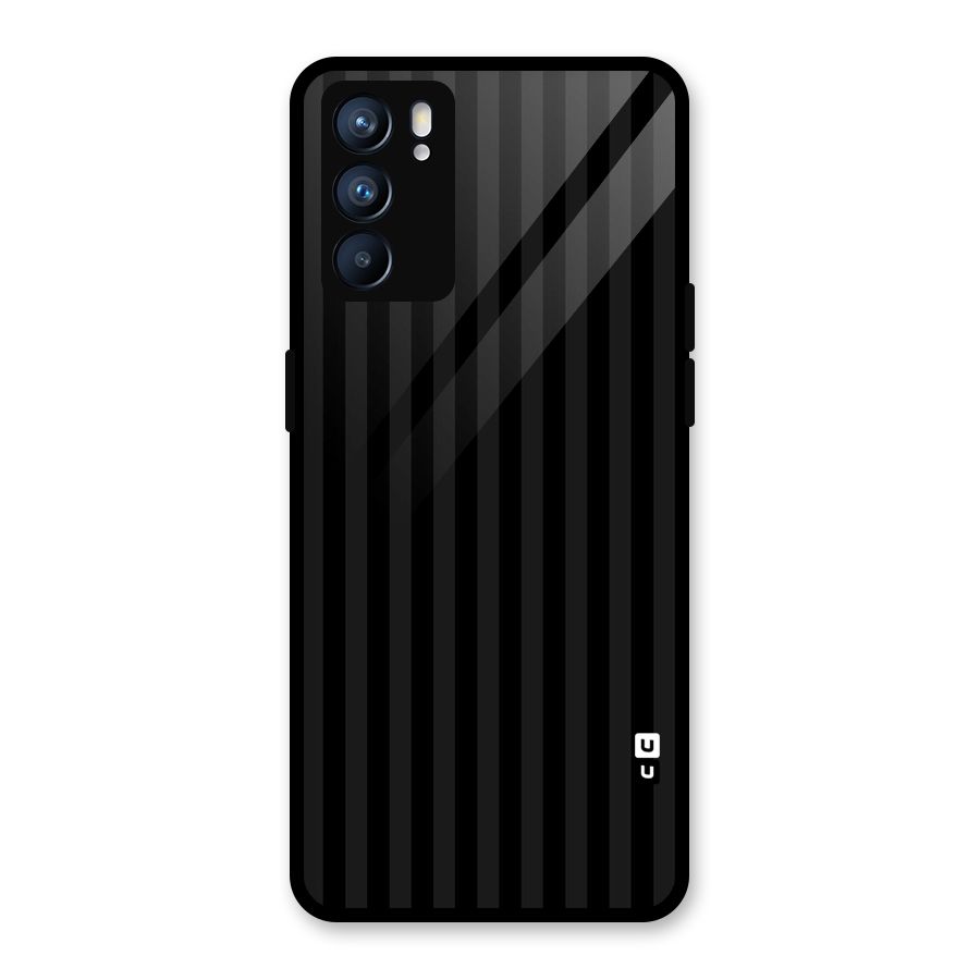 Pleasing Dark Stripes Glass Back Case for Oppo Reno6 5G