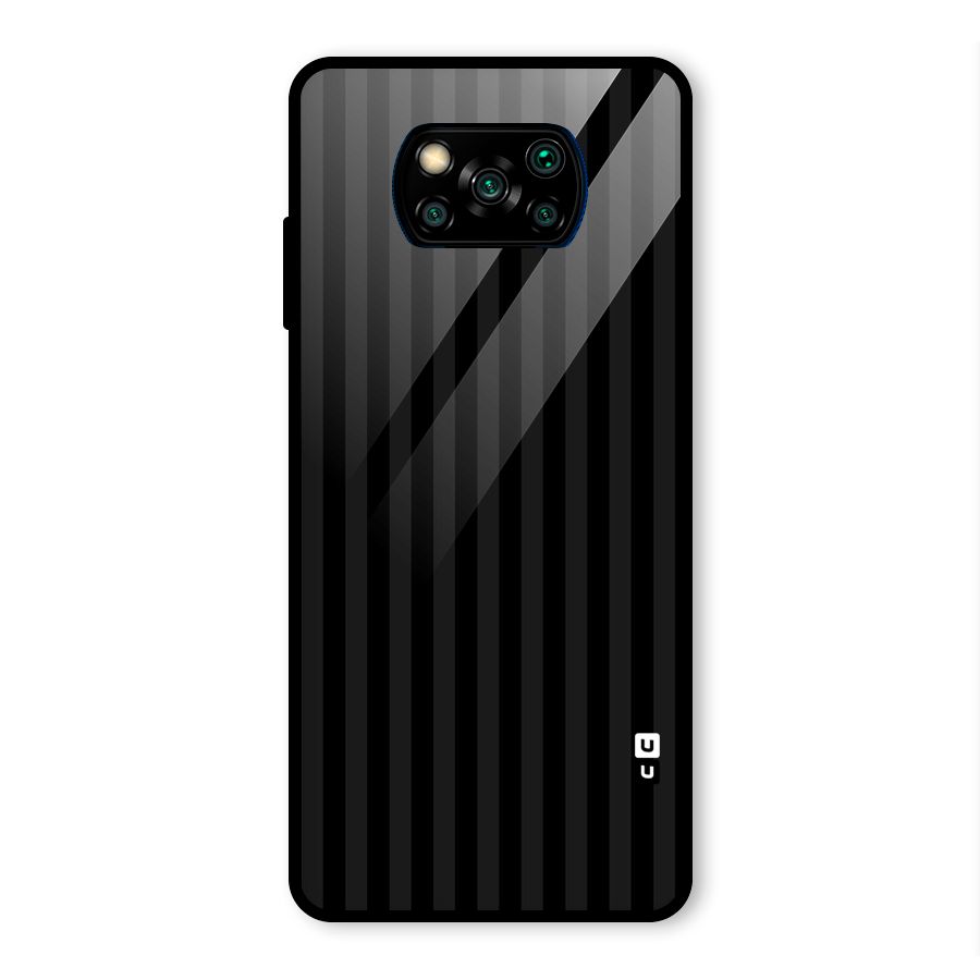 Pleasing Dark Stripes Glass Back Case for Poco X3 Pro