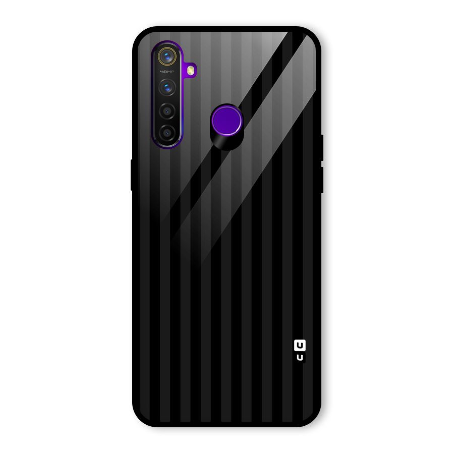 Pleasing Dark Stripes Glass Back Case for Realme 5 Pro