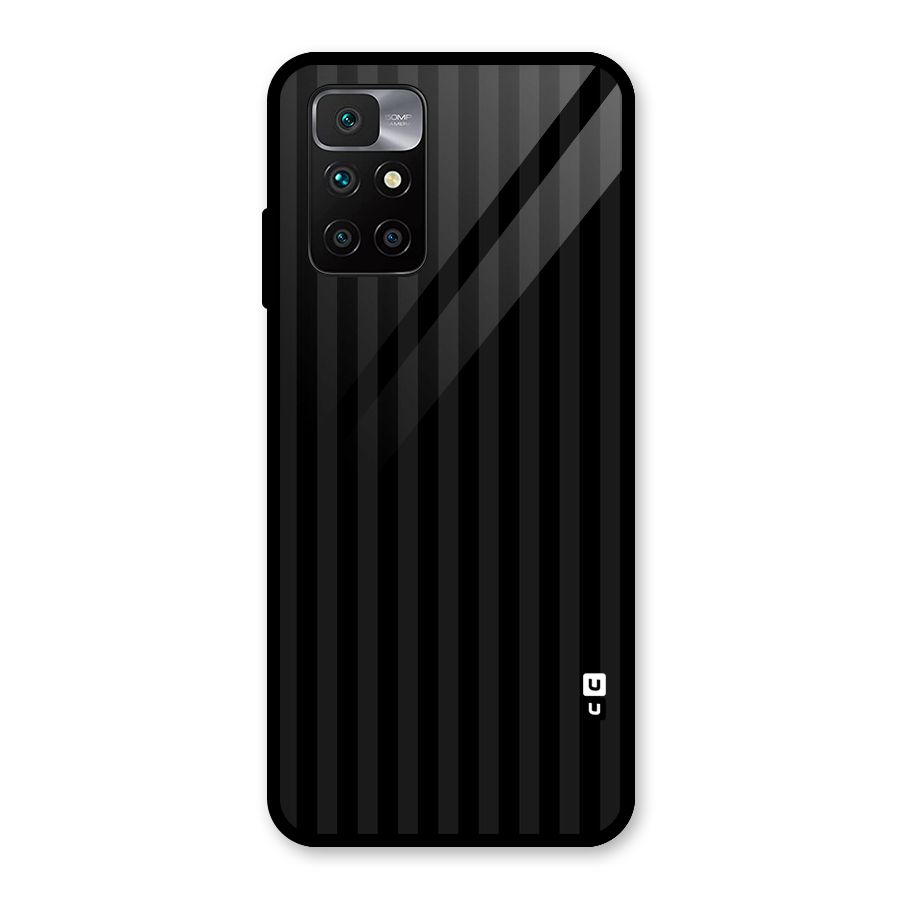 Pleasing Dark Stripes Glass Back Case for Redmi 10 Prime