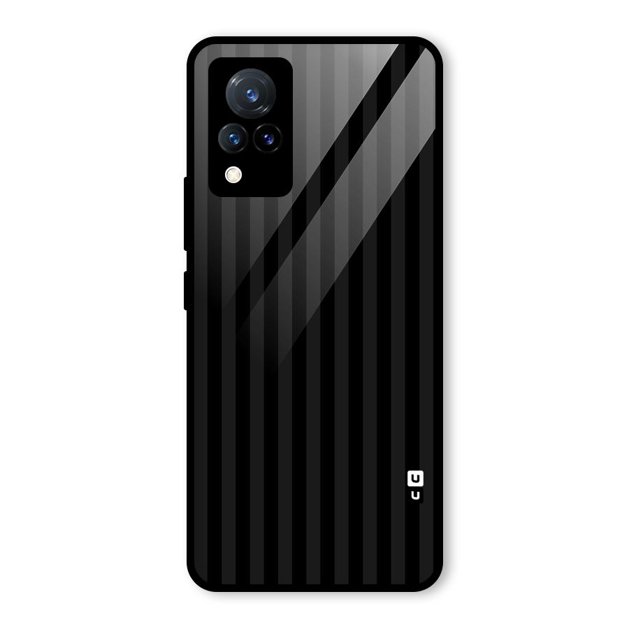 Pleasing Dark Stripes Glass Back Case for Vivo V21 5G