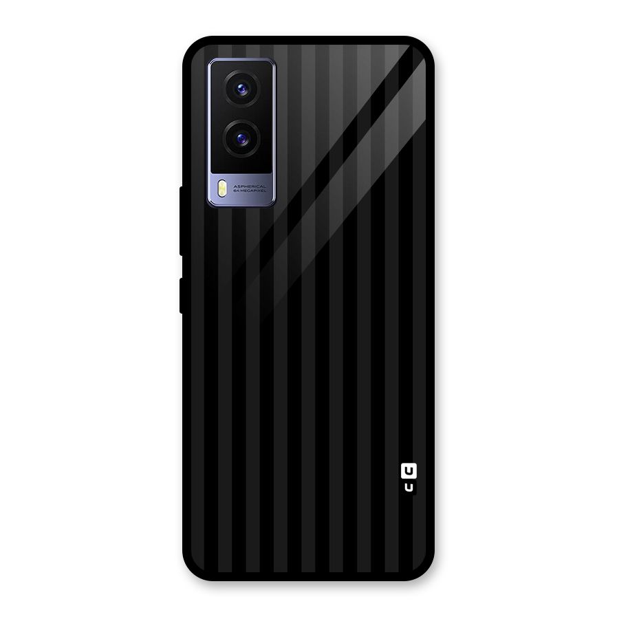 Pleasing Dark Stripes Glass Back Case for Vivo V21e 5G