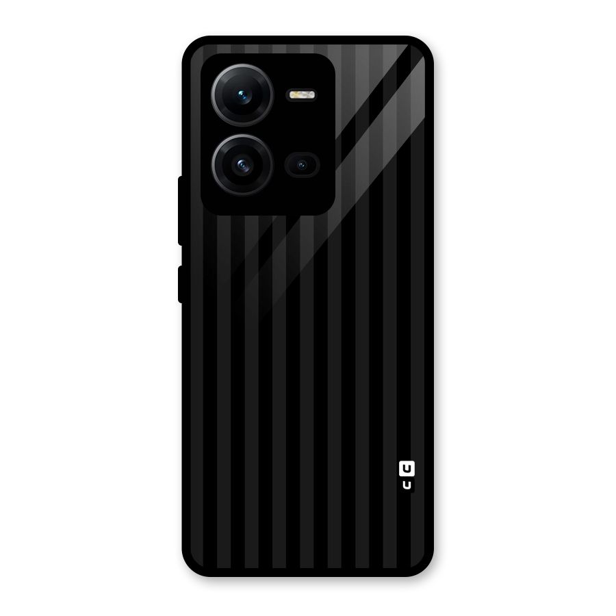 Pleasing Dark Stripes Glass Back Case for Vivo V25