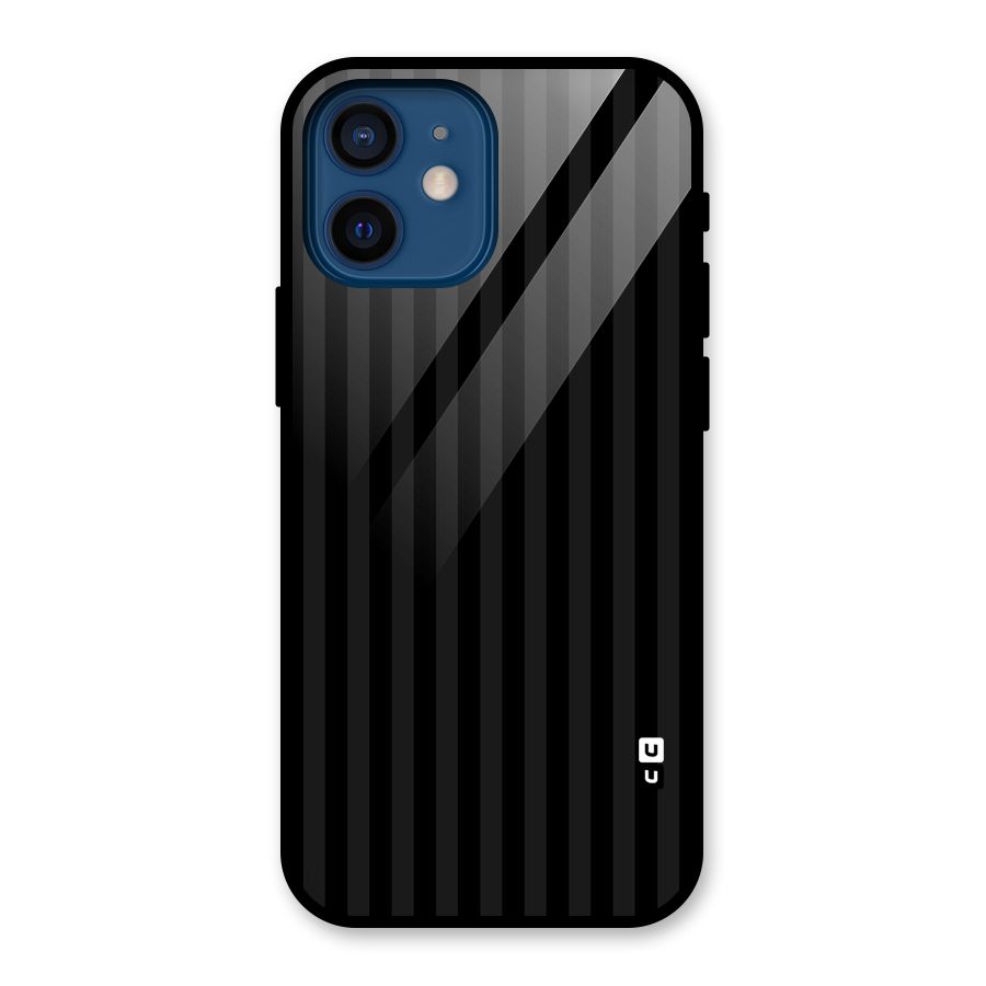 Pleasing Dark Stripes Glass Back Case for iPhone 12 Mini