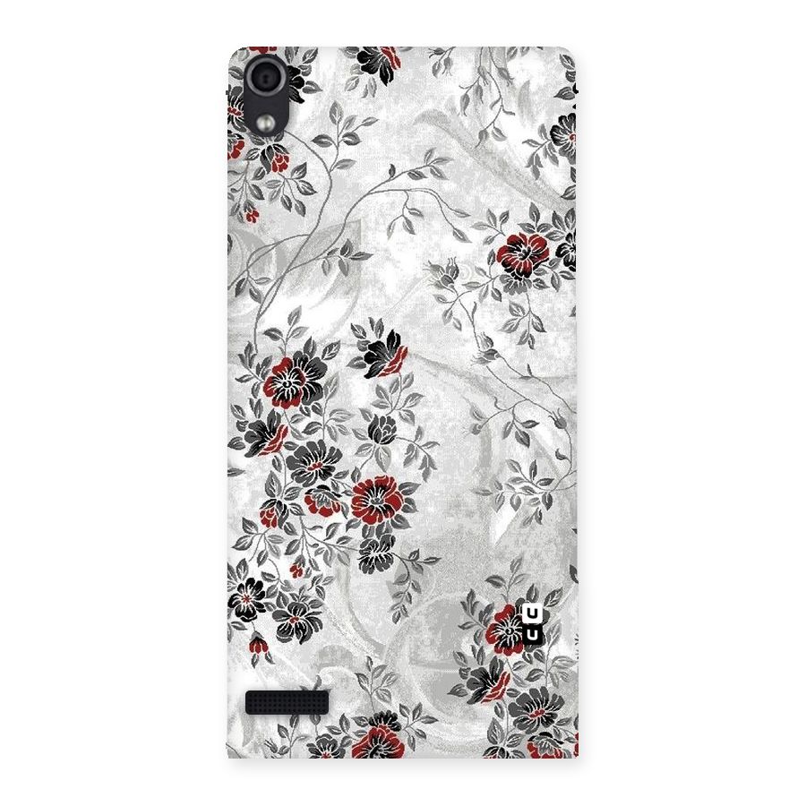 Pleasing Grey Floral Back Case for Ascend P6