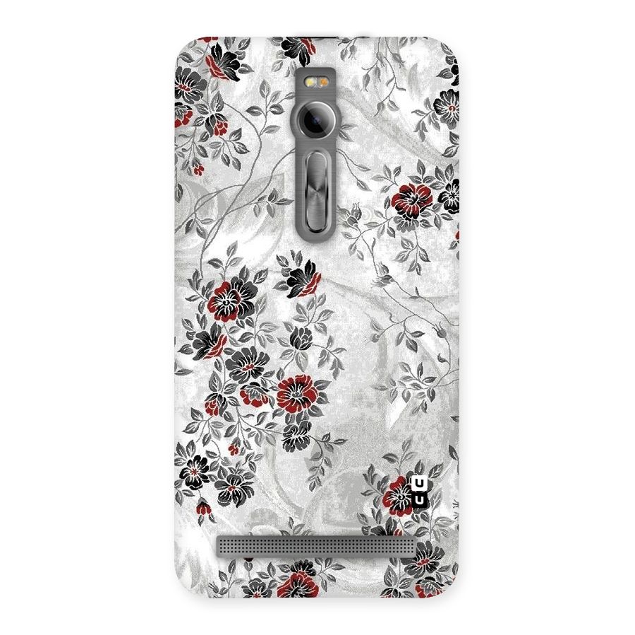 Pleasing Grey Floral Back Case for Asus Zenfone 2