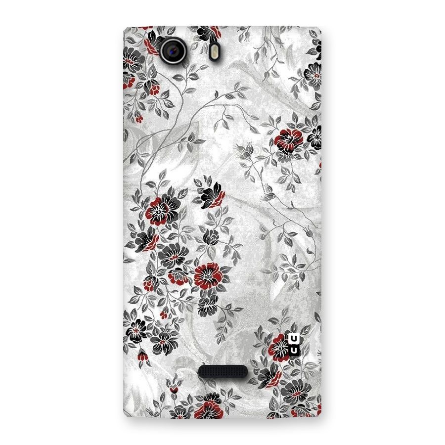 Pleasing Grey Floral Back Case for Canvas Nitro 2 E311