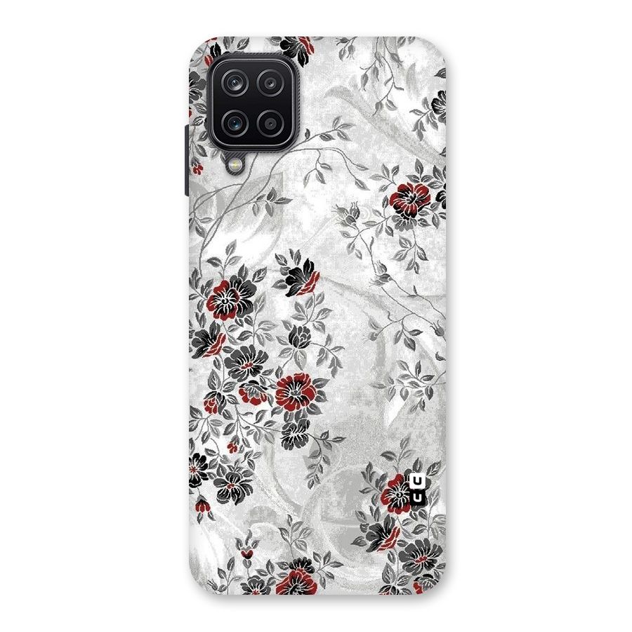 Pleasing Grey Floral Back Case for Galaxy A12