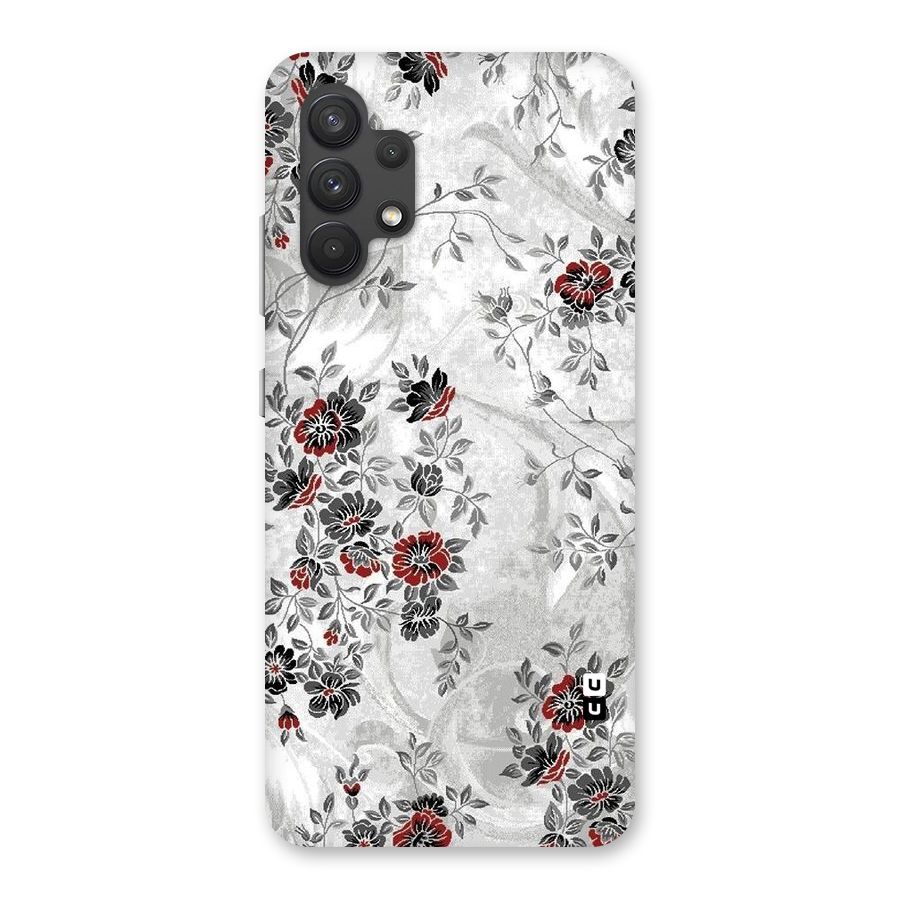 Pleasing Grey Floral Back Case for Galaxy A32