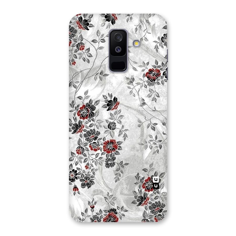 Pleasing Grey Floral Back Case for Galaxy A6 Plus