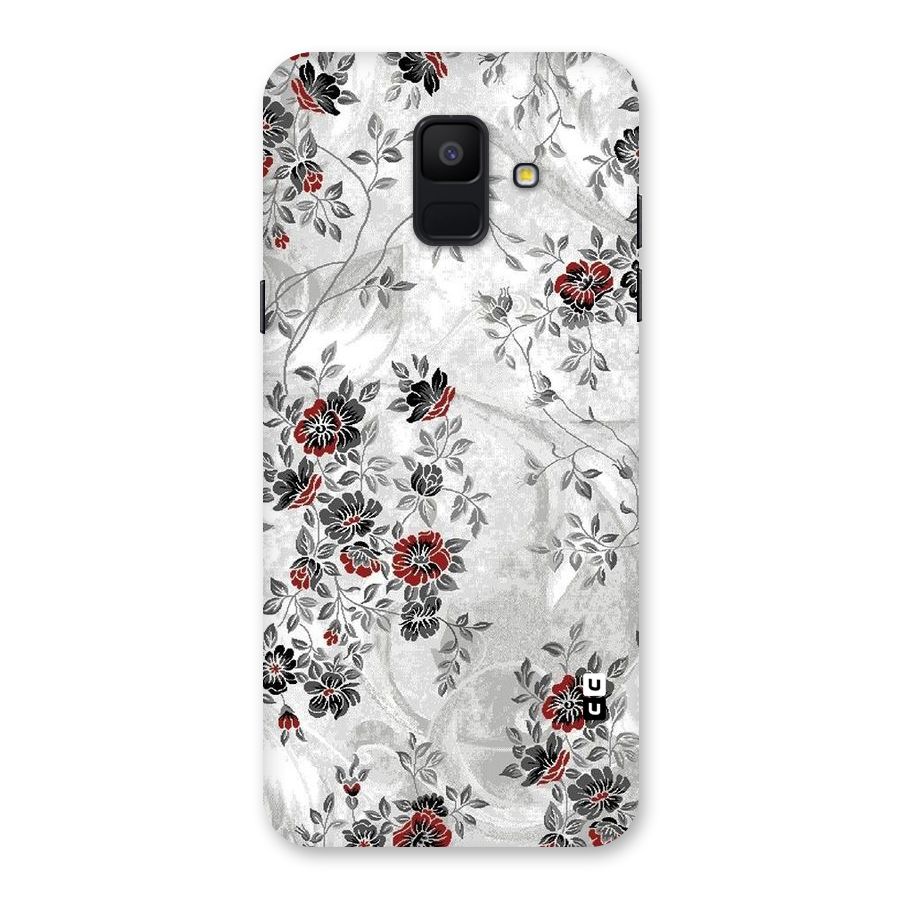 Pleasing Grey Floral Back Case for Galaxy A6 (2018)