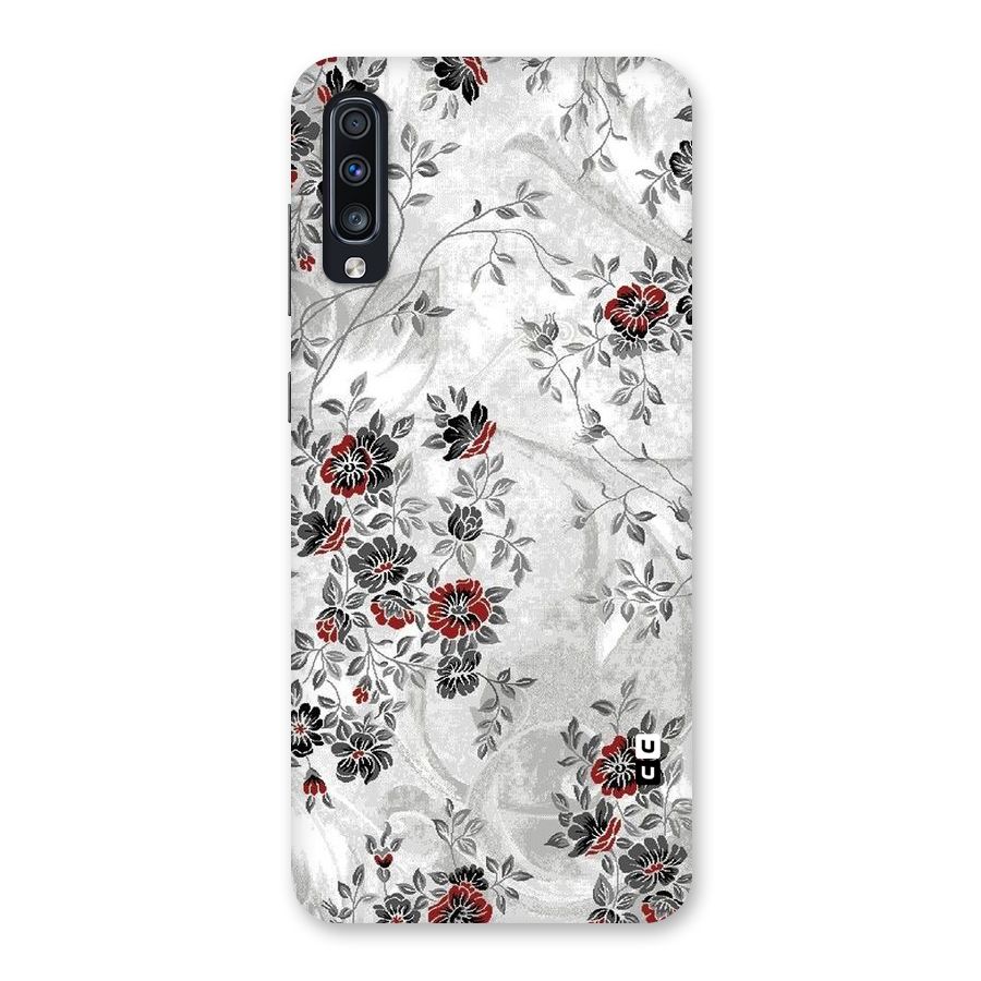Pleasing Grey Floral Back Case for Galaxy A70
