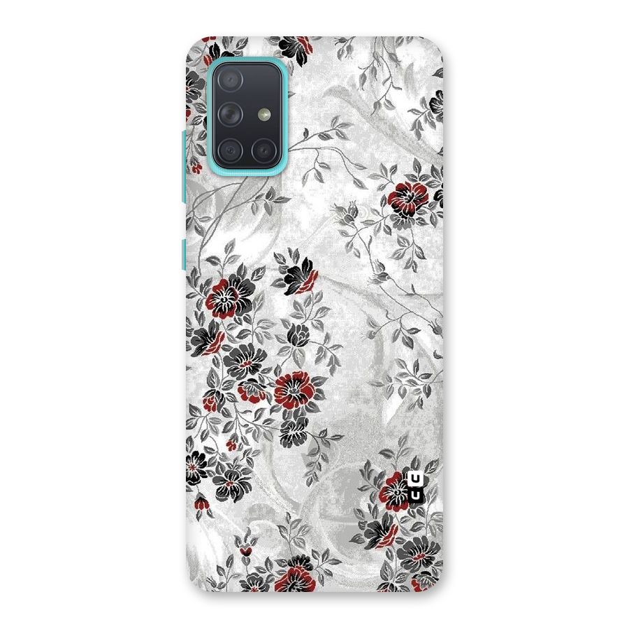 Pleasing Grey Floral Back Case for Galaxy A71