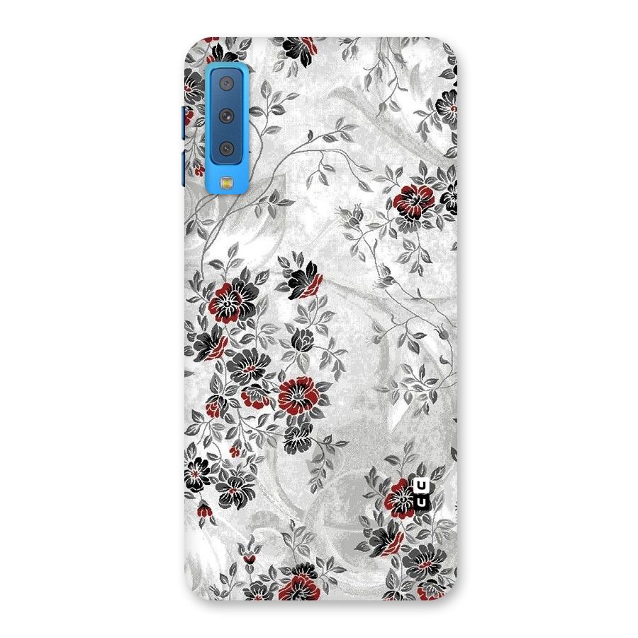 Pleasing Grey Floral Back Case for Galaxy A7 (2018)