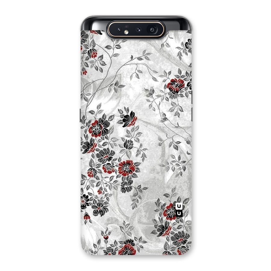 Pleasing Grey Floral Back Case for Galaxy A80
