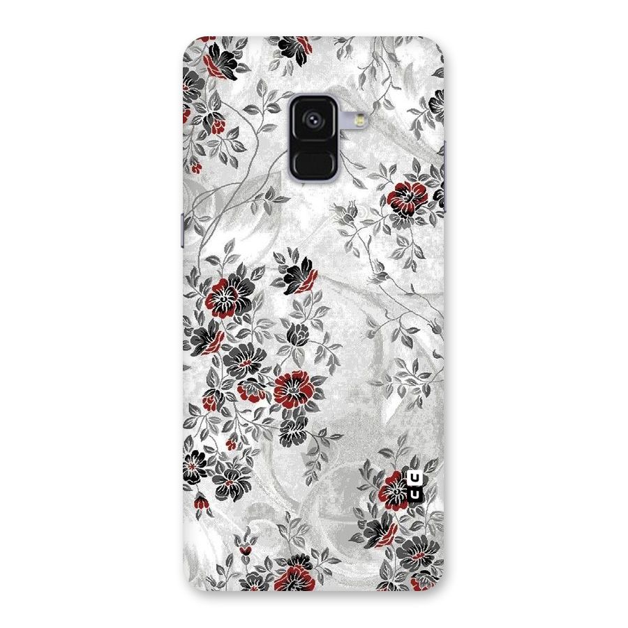 Pleasing Grey Floral Back Case for Galaxy A8 Plus