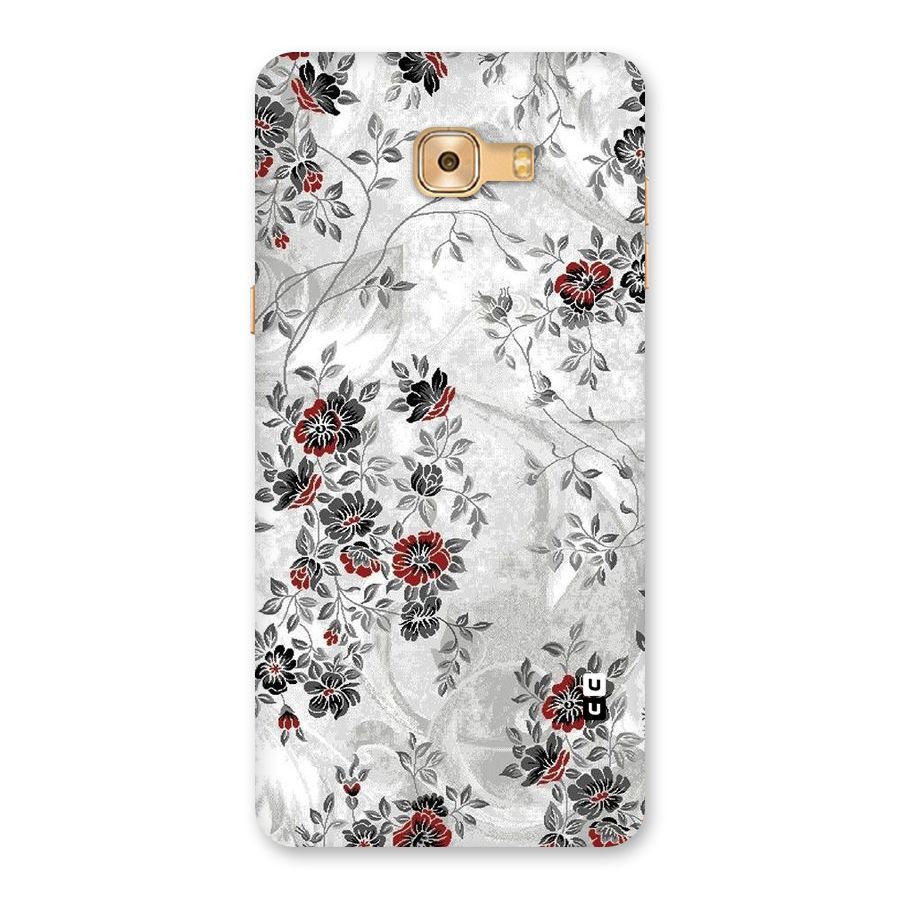 Pleasing Grey Floral Back Case for Galaxy C9 Pro