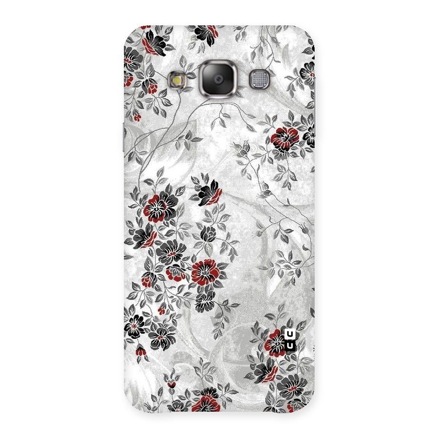 Pleasing Grey Floral Back Case for Galaxy E7