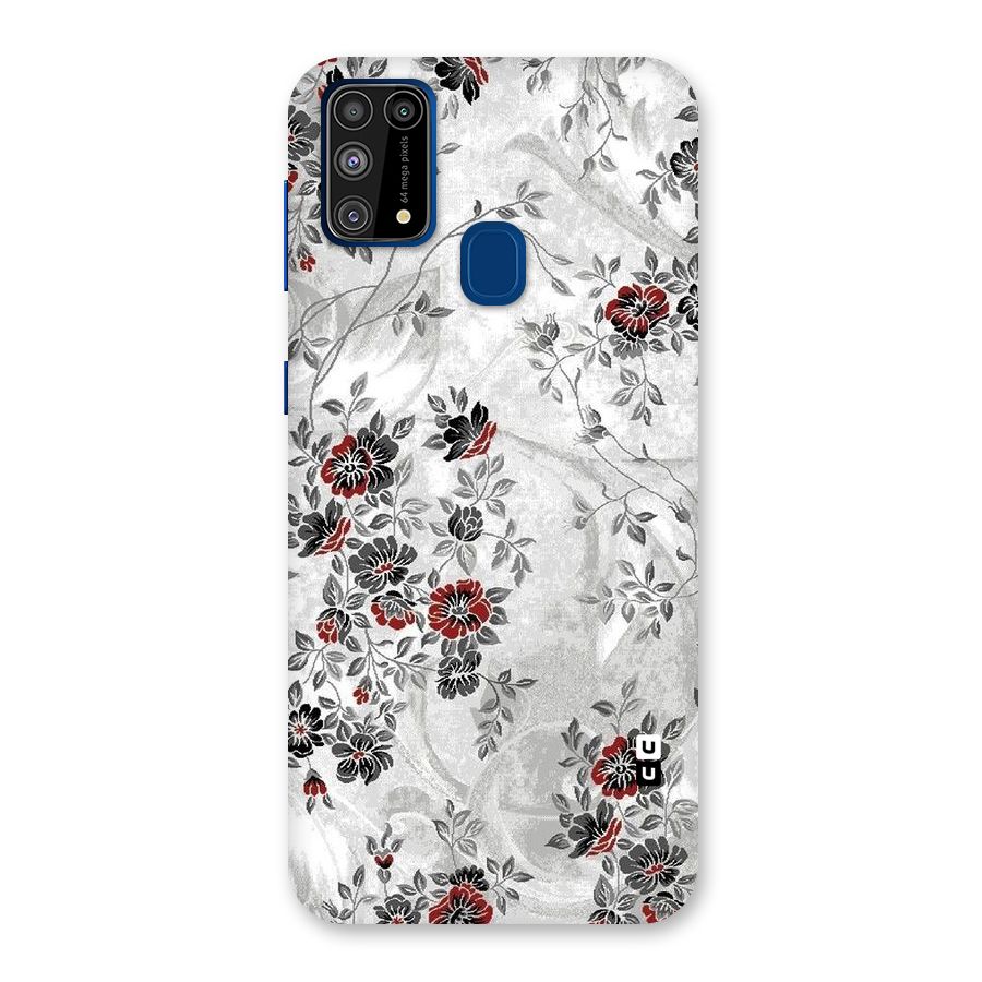 Pleasing Grey Floral Back Case for Galaxy F41