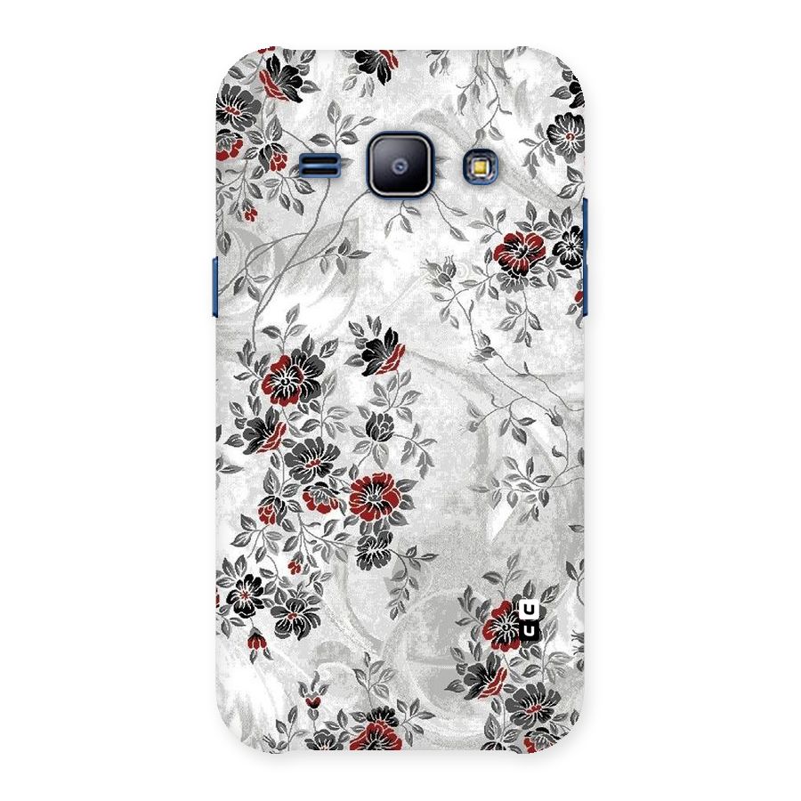 Pleasing Grey Floral Back Case for Galaxy J1