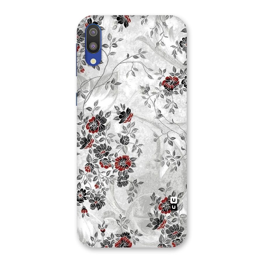 Pleasing Grey Floral Back Case for Galaxy M10