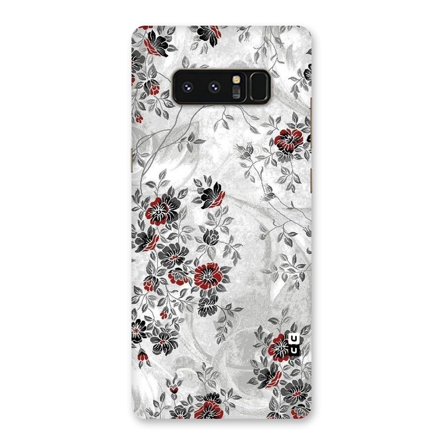 Pleasing Grey Floral Back Case for Galaxy Note 8