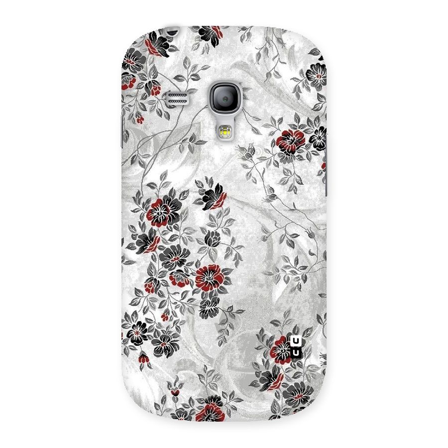 Pleasing Grey Floral Back Case for Galaxy S3 Mini