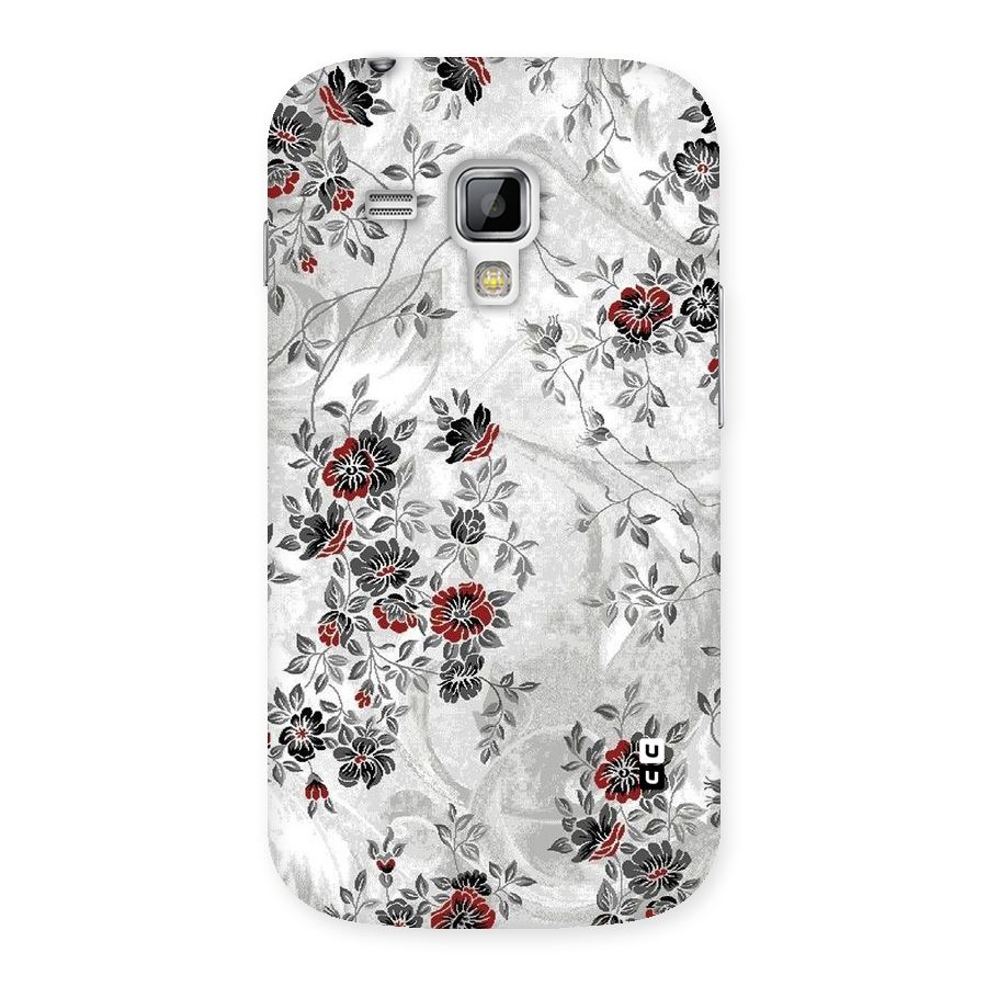 Pleasing Grey Floral Back Case for Galaxy S Duos
