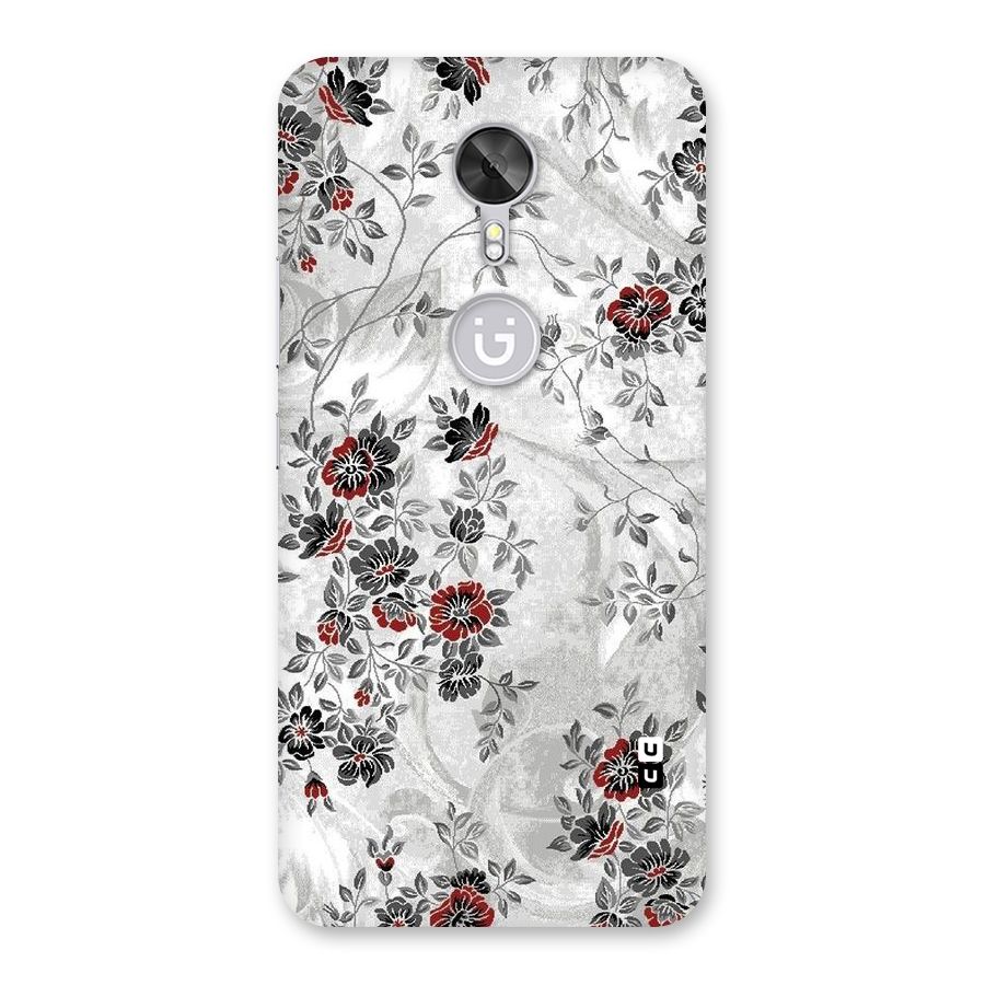 Pleasing Grey Floral Back Case for Gionee A1
