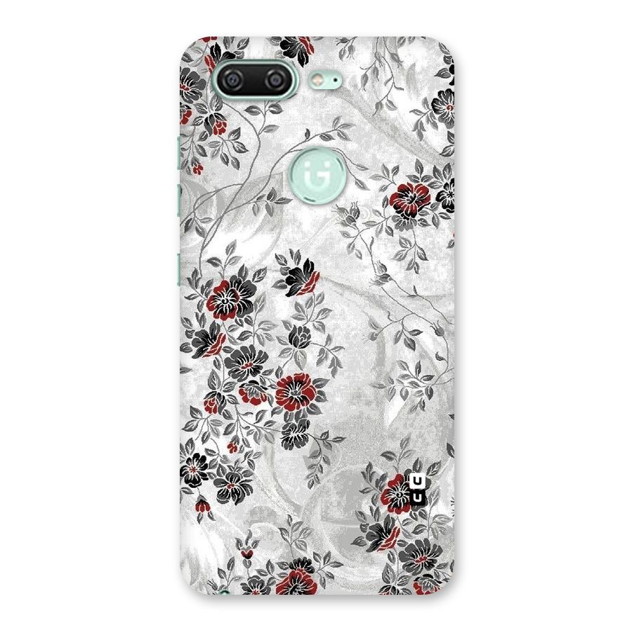 Pleasing Grey Floral Back Case for Gionee S10