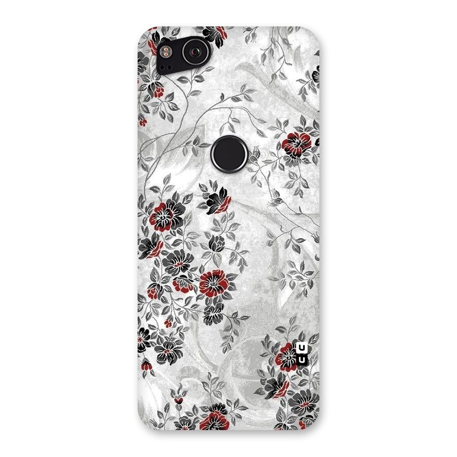 Pleasing Grey Floral Back Case for Google Pixel 2